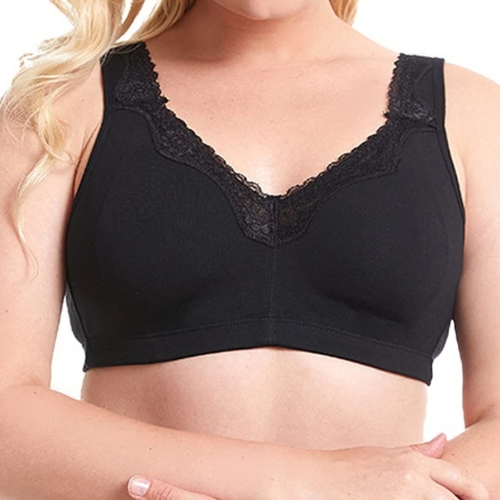 Telemussto Women's Black Bra Size 52A Unlined Minimizer Full Coverage